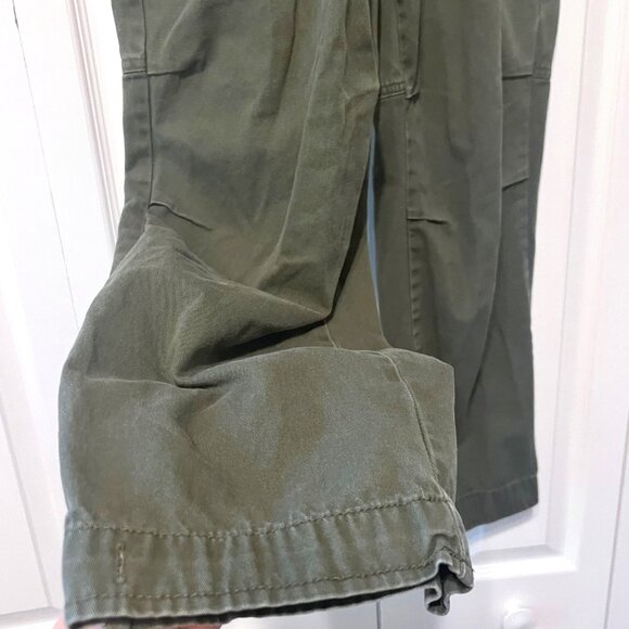 Forever 21- Size Small Jrs.  Army Green Cargo Cotton Pants-Side Pockets-Elastic - Picture 8 of 13